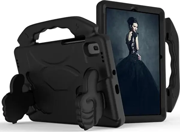 Samsung Galaxy Tab A7 Lite SM-T220 Yatay Stadlı Çocuk İçin Parmaklı Eva Like Silikon Kılıf - Image 1