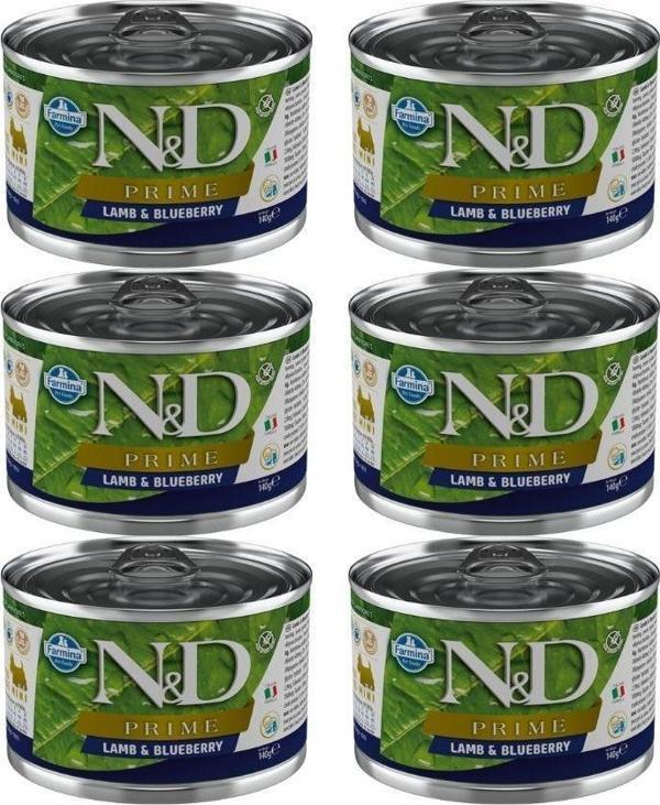 N&D Prime Kuzu ve Yabanmersinli Tahılsız Mini Irk Yetişkin Köpek Konservesi 140 Gr x 6 Adet - Image 1