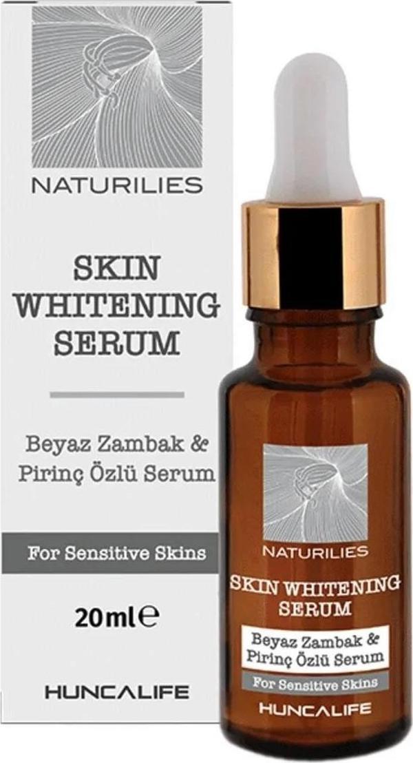 HuncaLife Naturilies Skin Whitening Beyaz Zambak ve Pirinç Özlü Beyazlatıcı Cilt Serum 20 Ml - Image 1