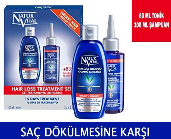 Natur Vital Hair Loss Treatment Tonik 60ml + 100ml Şampuan Yağlı - Image 1