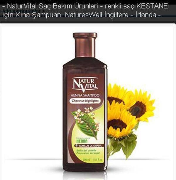 Natur Vital Henna Kumral Kahve Saçlar İçin Şampuan 300 ml - Image 1