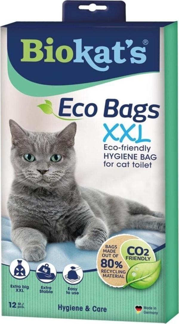 Biokats Eco Bags Kedi Kumu Doğa Dostu Hijyen Torbası XXL 12'li - Image 1