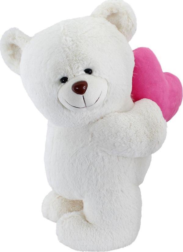 Arkada Kalp Tutan Ayakta Peluş Ayı 55 cm - Krem - Image 1