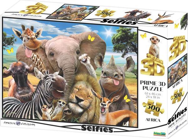 Prime 3D - Afrika Selfie 500 Parça Yetişkin Puzzle 10061 - Image 1