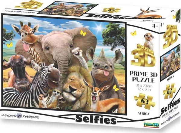 Prime 3D - Afrika Selfie 63 Parça Puzzle 10543 - Image 1