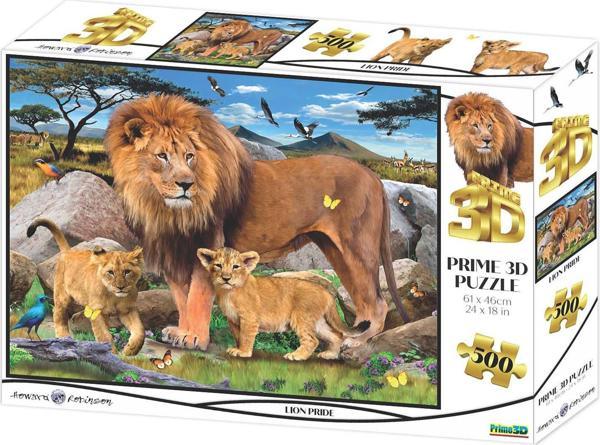 Prime 3D - Aslan Ailesi 500 Parça Yetişkin Puzzle 10161 - Image 1