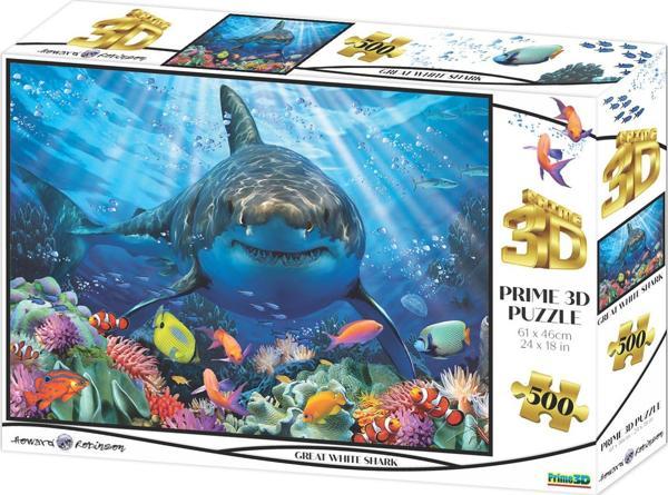 Prime 3D - Büyük Beyaz Köpekbalığı 500 Parça Yetişkin Puzzle 1036 - Image 1