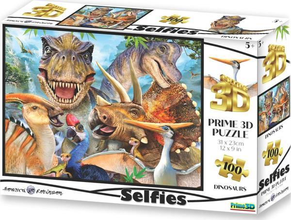 Prime 3D - Dinozor Selfie 100 Parça Puzzle 10602 - Image 1