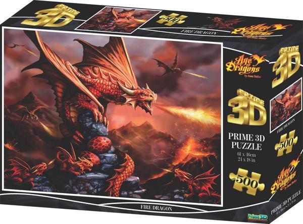 Prime 3D - Fire Dragon 500 Parça Yetişkin Puzzle 10090 - Image 1