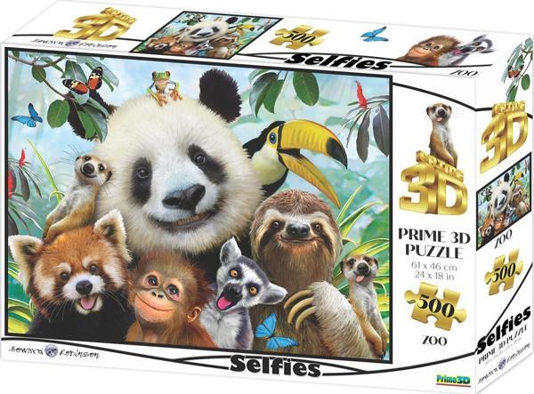 Prime 3D - Hayvanat Bahçesi Selfie 500 Parça Yetişkin Puzzle 1006 - Image 1