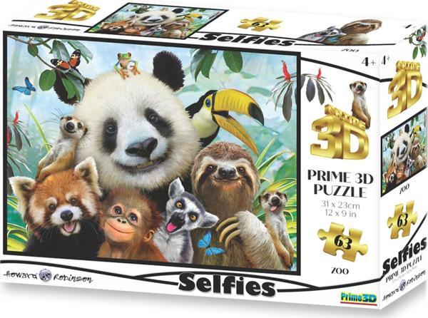 Prime 3D - Hayvanat Bahçesi Selfie 63 Parça Puzzle 10541 - Image 1