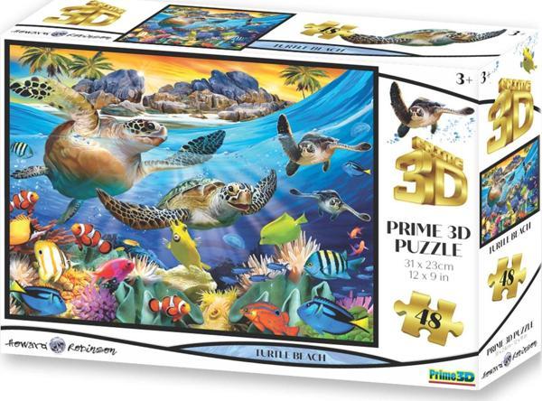 Prime 3D - Kaplumbağa Plajı 63 Parça Puzzle 10686 - Image 1