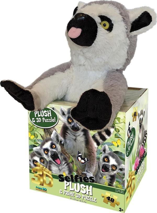Prime 3D - Lemur Pelüş ve Selfie 48 Parça Puzzle 15801 - Image 1