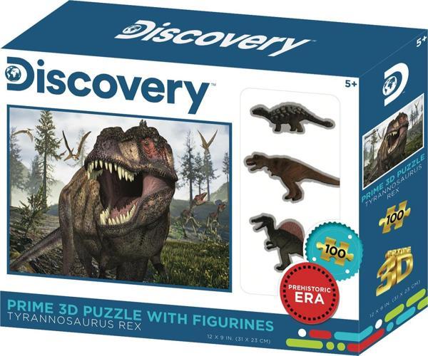 Prime 3D - Tyrannosaurus Rex 100 Parça Puzzle ve Figür Set 15547 - Image 1
