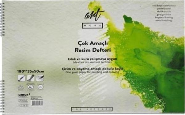 Artwork Çok Amaçlı Resim Defteri 35x50 cm 180 gr 15 Yaprak - Image 1