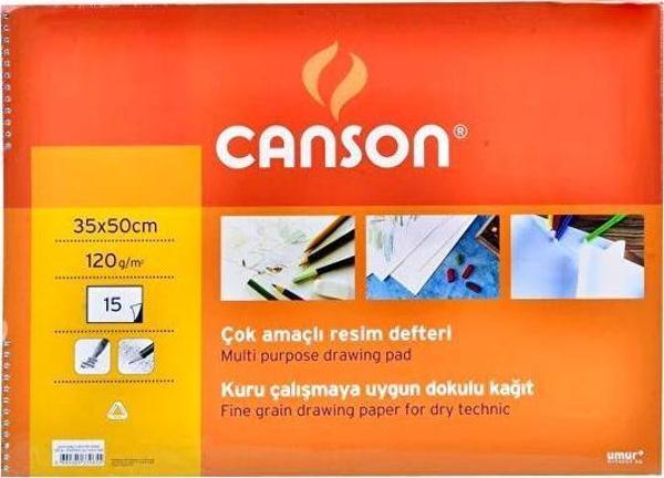 Canson Çok Amaçlı Resim Defteri 35x50 cm 120 gr 15 Yaprak - Image 1