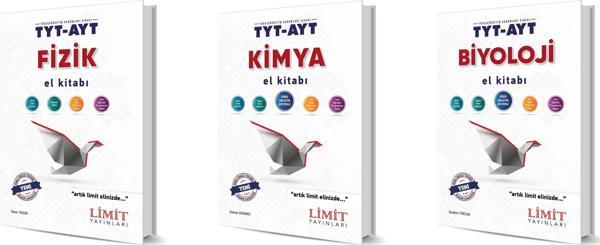 Limit Tyt Ayt Fizik + Kimya + Biyoloji El Kitabı Seti 3 Kitap 2024 - Limit Yayınları - Image 1