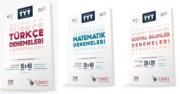 Limit Tyt Türkçe + Matematik + Sosyal Deneme Seti 3 Kitap 2024 - Limit Yayınları - Image 1