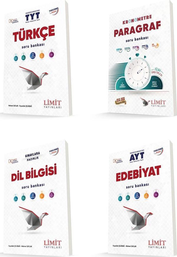 Limit Tyt Türkçe + Paragraf + Dil Bilgisi + Ayt Edebiyat Soru Bankası Seti 4 Kitap 2024 - Limit Yayınları - Image 1