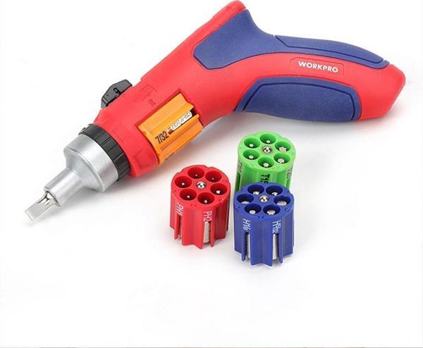 WORKPRO WP221048 24 Parça Profesyonel CR-V Kabzalı Cırcırlı Bits Tornavida Seti + Kemer Askılı Bez Taşıma Çantası - Image 1