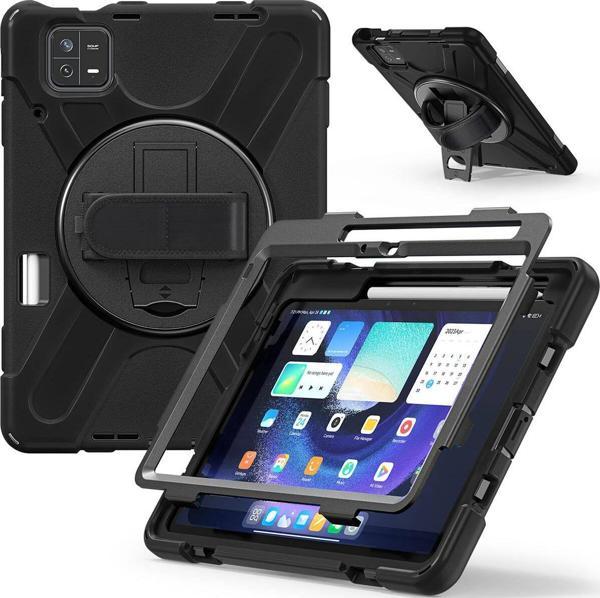 Xiaomi Pad 6 Kılıf Yatay ve Dikey Standlı Askılı Military Amazing Defender Zırh Özellikli Kılıf - Image 1