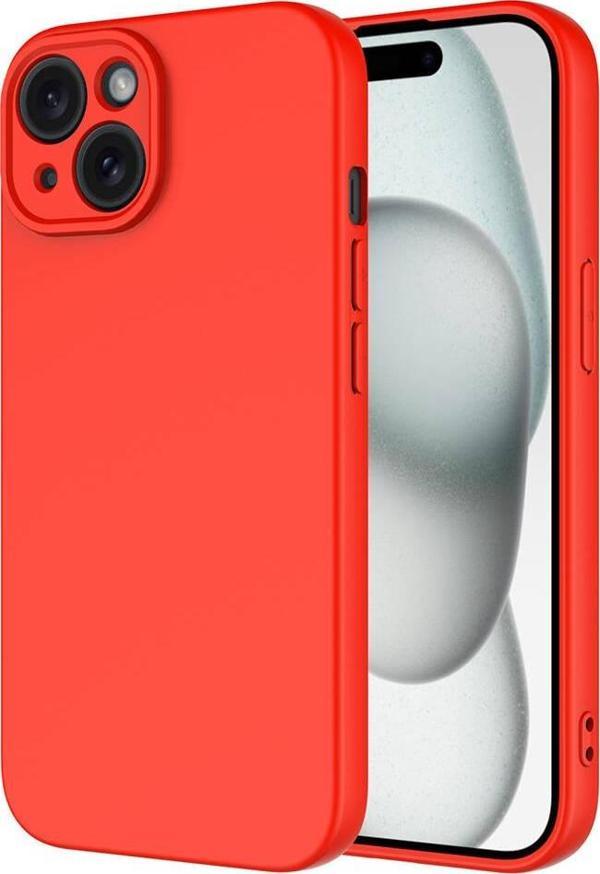 Apple iPhone 15 Plus Kılıf Dışı Silikon içi Kadife Lansman Kılıf - Image 1