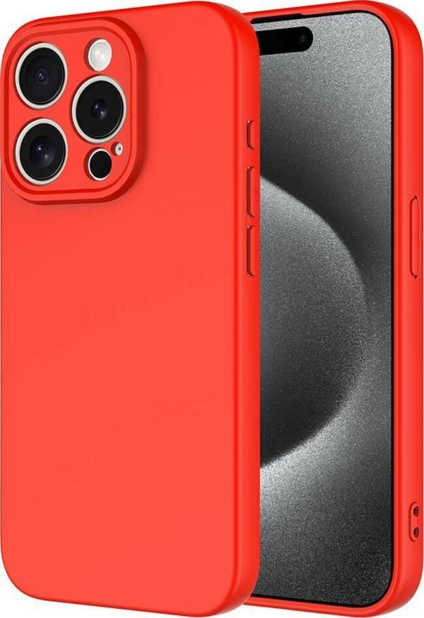 Apple iPhone 15 Pro Max Kılıf Dışı Silikon içi Kadife Lansman Kılıf - Image 1