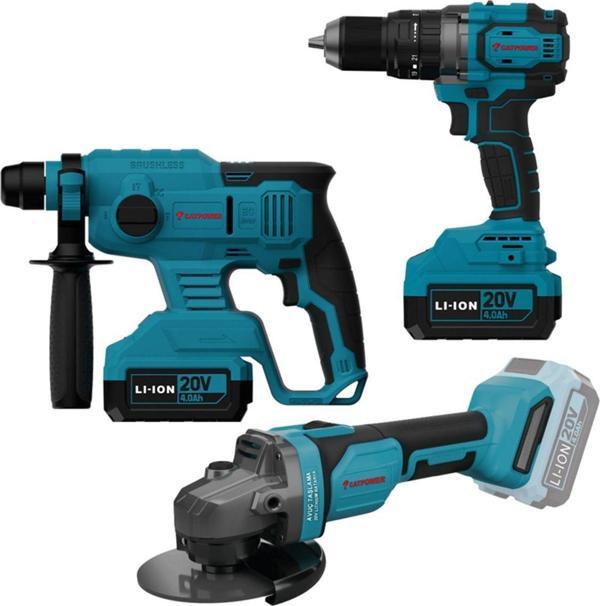 Catpower 4235 Akülü Vidalama, Kırıcı-Delici, Taşlama Kömürsüz 20V 2X4.0 Ah Akü Ve Hızlı Şarj Cihazı - Image 1