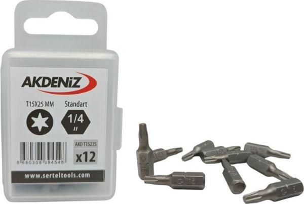Akdeniz Akd/T15225 1/4 Torx Bits Uç T15X25 Mm 96 Adet - Image 1