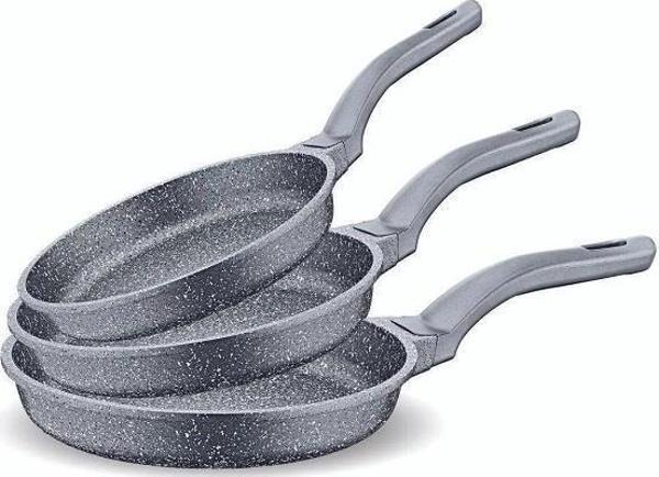 FMS D3000 Döküm Granit 3 Parça Tava Seti Gri (20-24-28 cm) - Image 1