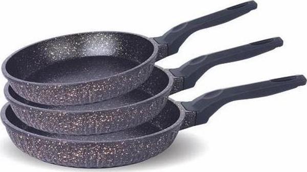 FMS D3000 Döküm Granit 3 Parça Tava Seti Siyah (20-24-28 cm) - Image 1