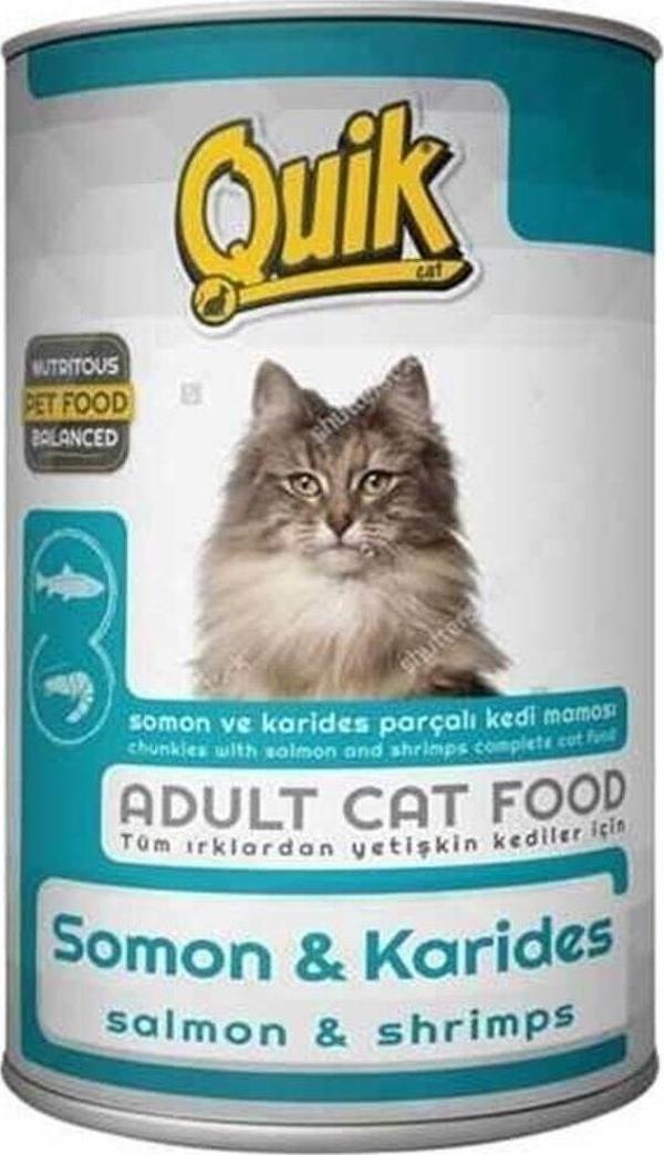 Quik Somonlu Karidesli Yetişkin Kedi Konservesi 415gr - Image 1