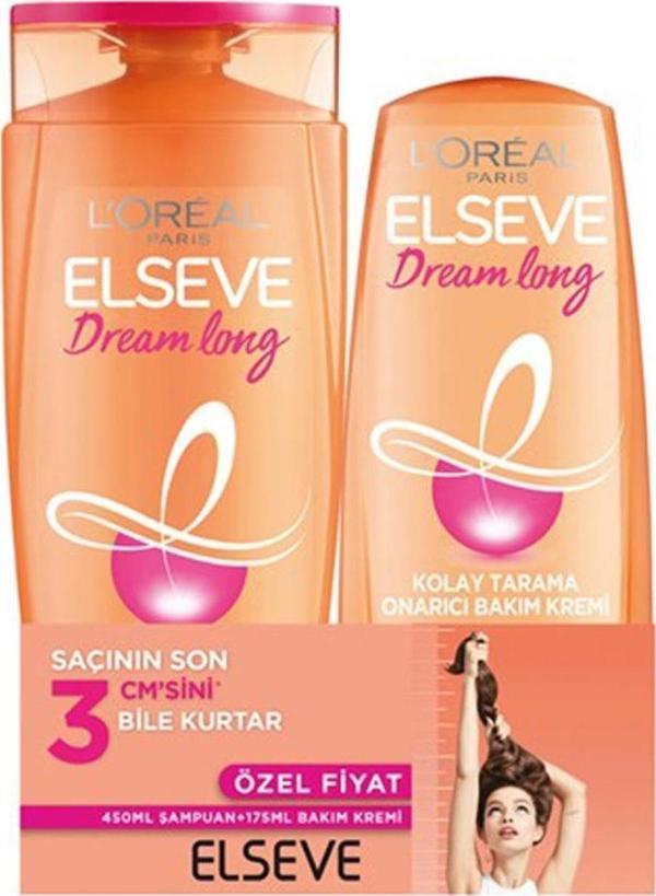 LOréal Paris Elseve Dream Long Onarıcı Bakım Şampuanı 450 Ml + Kolay Tarama Bakım Kremi 175 Ml - Image 1