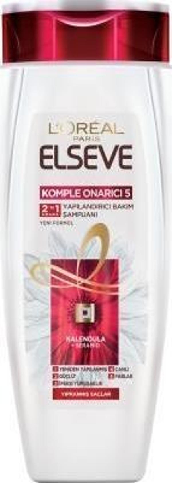 Elseve LOreal Paris Komple 5 Onarıcı Etki 2 si 1 Arada Şampuan 550 ml - Image 1
