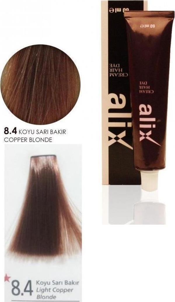 Alix Avien Tüp Saç Boyası 8.4 Koyu Sarı Bakır + Oksidan Suyu - Image 1