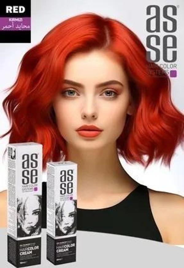 Asse 60 Ml Tüp Saç Boyası Kırmızı + 50 Ml Oksidan Sıvısı - Image 1