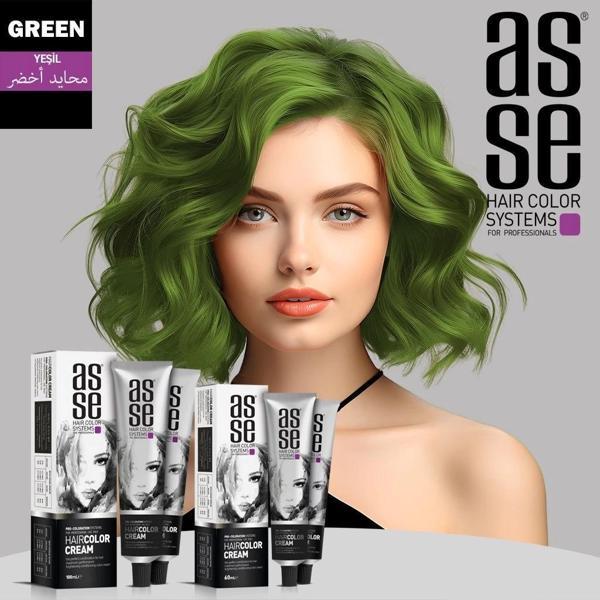 Asse 60 Ml Tüp Saç Boyası Yeşil + 50 Ml Oksidan Sıvısı - Image 1