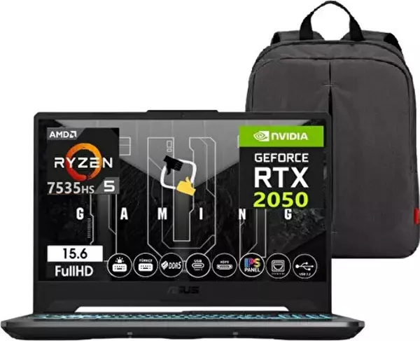 Asus Tuf Gamıng A15 Amd Ryzen 5 7535HS 16GB 1tb SSD RTX2050-144Hz Freedos 15.6 Fhd Taşınabilir Bilgisayar SNERTECHÇANTA - Image 1
