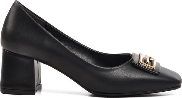 Ayakmod 312237 Siyah Cilt Kadın Topuklu Ayakkabı - Image 1