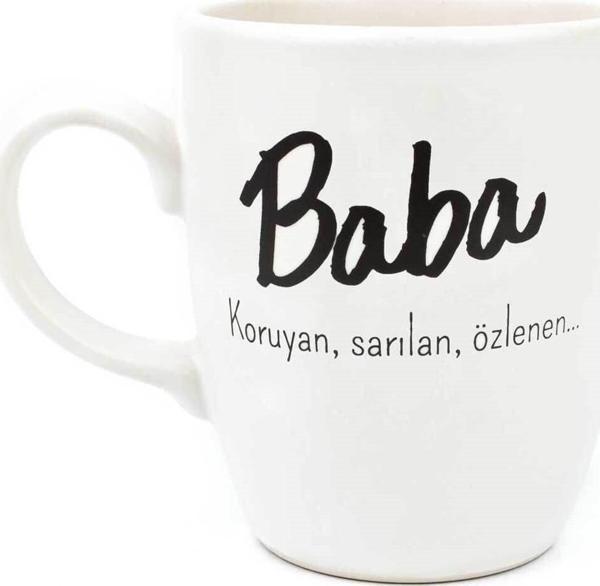 Baba Krem Oval Kupa - Hediye Seramik Kupa - Image 1