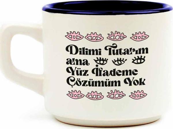 Dilimi Tutarım Ama Yüz İfademe Çözümüm Yok  Beyaz Venüs Kupa - Hediye Seramik Kupa - Image 1