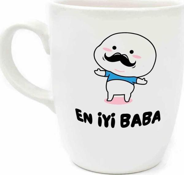 En İyi Baba Krem Oval Kupa - Hediye Seramik Kupa - Image 1