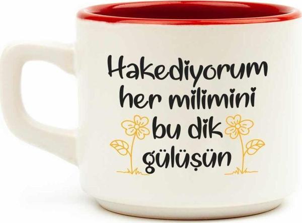Hakediyorum Her Milimini Bu Dik Gülüşün Beyaz Venüs Kupa - Hediye Seramik Kupa - Image 1