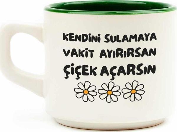 Kendini Sulamaya Vakit Ayırırsan Çiçek Açarsın Beyaz Venüs Kupa - Hediye Seramik Kupa - Image 1