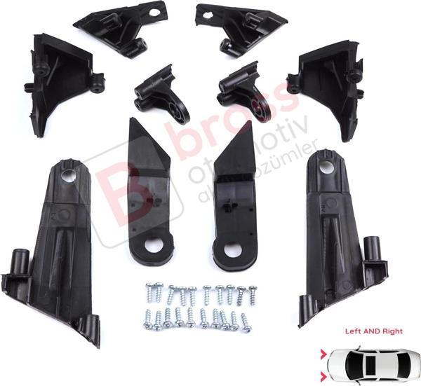 Bross Otomotiv Dacia Duster MK2 HM 2017-2024 260609367R 260101133R İçin Sol Sağ Ön Far Tamir Seti - Image 1