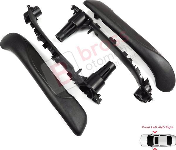 Bross Otomotiv Renault Kangoo MK2 Citan W415 NV250 2007-2021 İçin Ön İç Kapı Çekme Kolçak Tutamak Takımı Siyah - Image 1