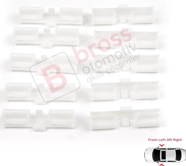 Bross Otomotiv Seat Toledo Skoda Rapid 2013-2019 5JA837461 5JA837462 İçin 10 Adet Ön Cam Kriko Plastiği Ayak Klipsi - Image 1