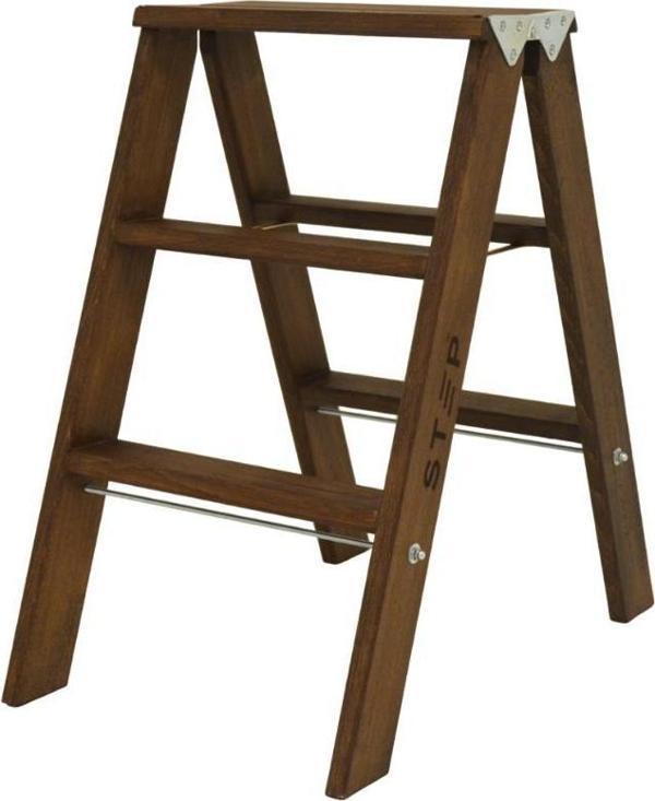 STEP GORDİOS AHŞAP ÇİFT ÇIKIŞLI 2 BASAMAKLI MERDİVEN - Image 1