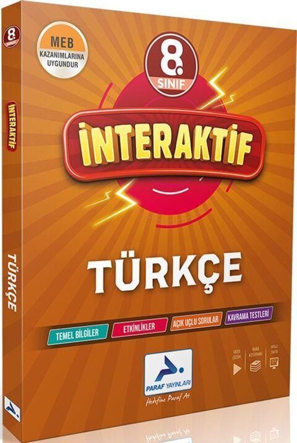 Paraf Yayınları 8. Sınıf Türkçe İnteraktif Soru Bankası - PRF Paraf Yayınları - Image 1