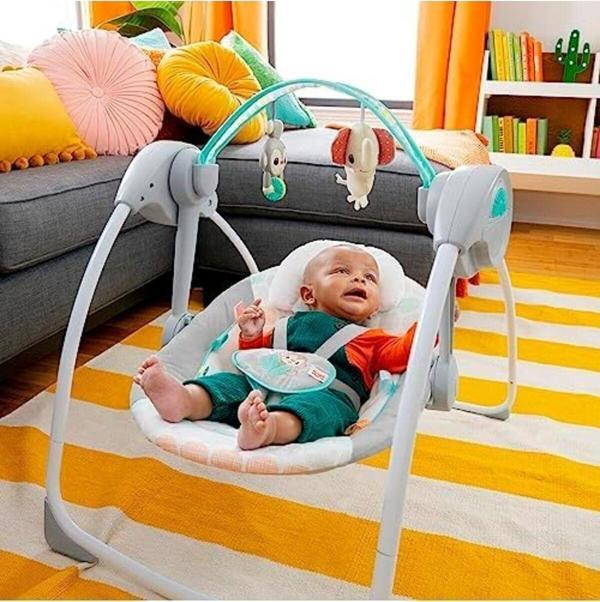 Bebek Salıncağı, Uyarlanabilir Hız, Kumaş Oyuncaklar, Müzik, Çıkarılabilir Oyuncak - Image 1